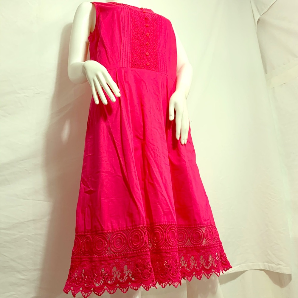(3 for $15) Isaac Mizrahi Hot Pink Lace Eyelet Dress Size 6 Church Wedding Dress